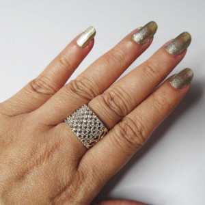 Silver color Fashion Jewellery - Girls/ Women's A D Finger Ring