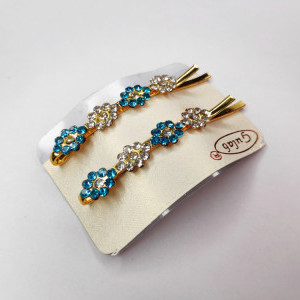 Blue color Accessories - Party wear hair Clips Diamond Bobby Pins