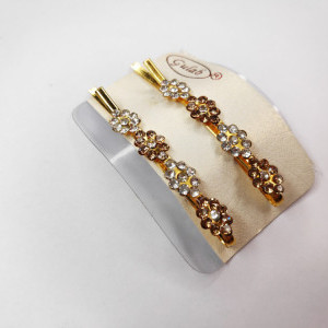Golden color Accessories - Party wear hair Clips Diamond Bobby Pins