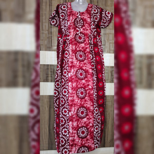 Coke colour color XL Size Cotton Batik Print Night Gown