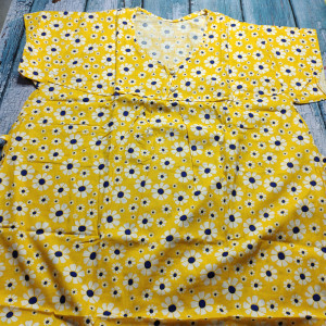 Yellow color XXXL Pure Cotton Nighty for Women 