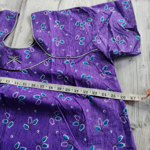 Purple color Piping Neck XXL Cotton Printed nighty 
