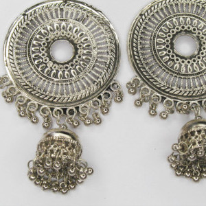 Silver color Women's Long Silver Oxidized earring