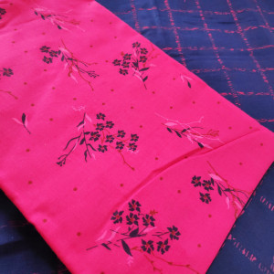 Magenta color Casual wear Printed/Daily wear Cotton Dress Materials