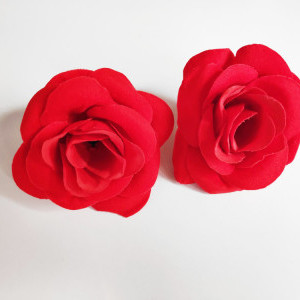 Red color Accessories - Women's Red Velvet Fabric Rose Hair Clip