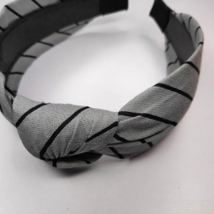 Grey color Accessories - Hair Accessories Korean Style Solid Fabric Knot with Tape Plastic Hairband Headband for Girls