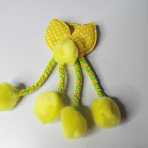Lemon color Girl's Rabbit Ear Hair Tie Rubber Bands Style Ponytail Holder
