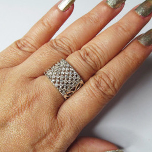 Silver color Girls/ Women's A D Finger Ring