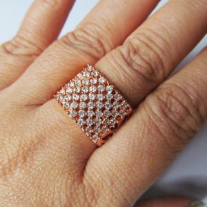 Rose Gold color Girls/ Women's A D Finger Ring