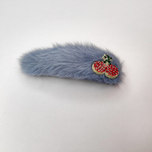 Greyish Blue color Fancy Furry Tic Tac Clip for Girls