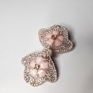 Light Pink color Accessories - Designer Back Clip Hair Accessories with stones and Beads for Women