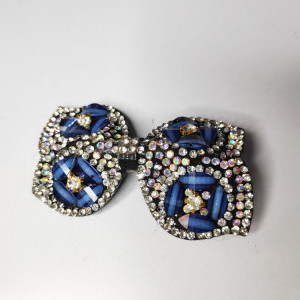Navy Blue color Accessories - Designer Back Clip Hair Accessories with stones and Beads for Women