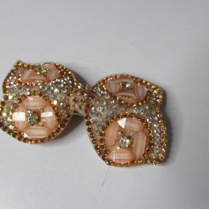 Peach color Designer Back Clip Hair Accessories with stones and Beads for Women