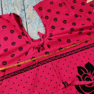 Magenta color Cotton Printed Nighty for women