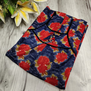 Red color Flower Print Nighty for women