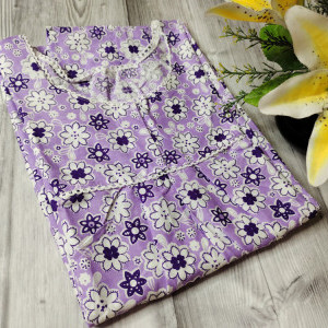 Purple color Nightwear - Pretty Florals Ankle Length Night Dress 