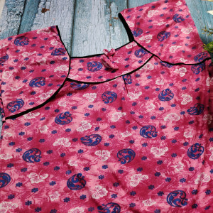 Bubbelgum color Nightwear - Hosiery cotton Printed Nighty for Ladies