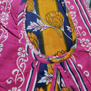 Pink color Multicolour Cotton Printed Nighty for women