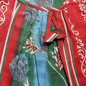 Red color Multicolour Cotton Printed Nighty for women