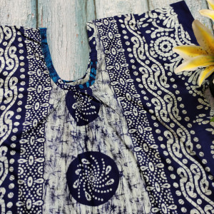 Blue color Nightwear - Batik Cotton Printed Nighty for women
