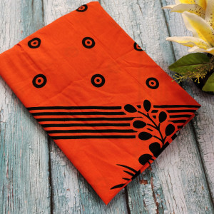 Orange color Cotton Printed Nighty for women