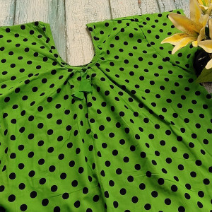 Green color Cotton Printed Nighty for women