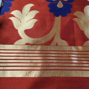 Maroon color Heavy Jaal Pattern Silk Saree