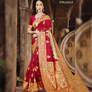 Maroon color New Pallu Pattern Latest Design Silk Saree