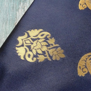 Navy Blue color New Pallu Pattern Latest Design Silk Saree
