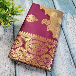 Purple color New Pallu Pattern Latest Design Silk Saree