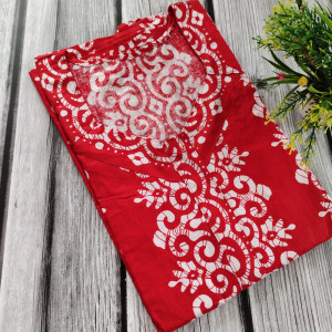 Red color Nightwear - New Batik Print Cotton Nighty for Ladies