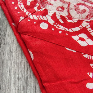 Red color New Batik Print Cotton Nighty for Ladies