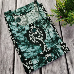 Bottle Green color Nightwear - New Batik Print Cotton Nighty for Ladies