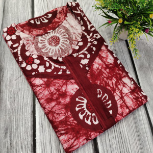 Coke colour color Nightwear - New Batik Print Cotton Nighty for Ladies