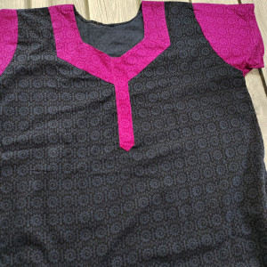 Black color Cotton Printed Nighty for Ladies