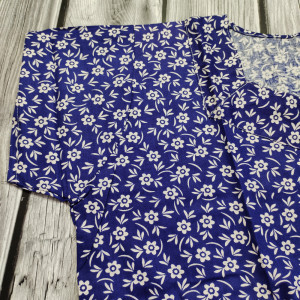 Blue color Cotton Printed Nighty for Ladies