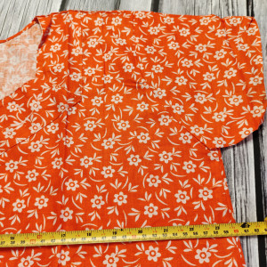 Orange color Cotton Printed Nighty for Ladies