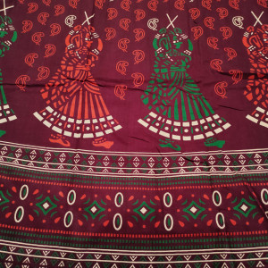 Maroon color Nightwear - Gujri Print Pure Cotton Nighty for Ladies 