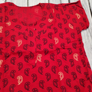Red color Gujri Print Pure Cotton Nighty for Ladies 