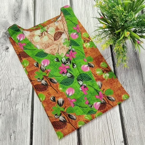Brown color Cotton Printed Nighty for Ladies
