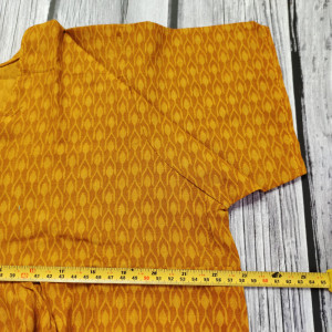 Mustard color Cotton Printed Nighty for Ladies