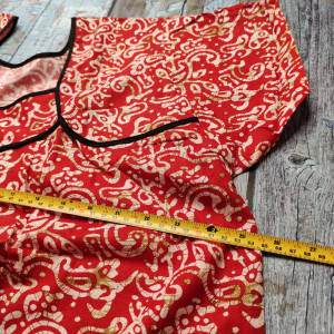 Red color Summer Nighty for Women Batik Print