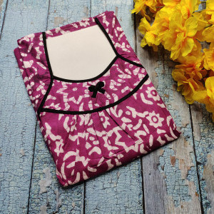 Purple color Nightwear - Summer Nighty for Women Batik Print