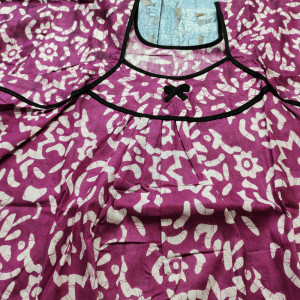 Purple color Summer Nighty for Women Batik Print