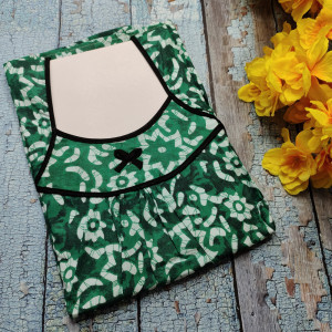Green color Nightwear - Summer Nighty for Women Batik Print