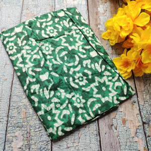 Green color Summer Nighty for Women Batik Print