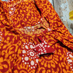 Yellow color Batik Print Cotton Nighties for Women