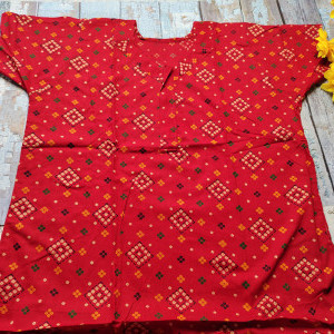 Red color Soft Cotton Printed Nighty for Ladies