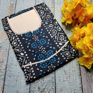 Blue color Nightwear - Summer Nighty for Women Batik Print