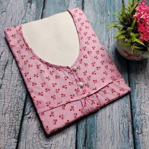 Pink color Nightwear - XXXL & 4XL Pure Cotton Nighty for Women 